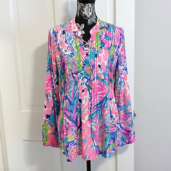 🔴SOLD🔴🦒VERY HTF Lilly Pulitzer🦒 - Sarasota Tunic Top - Picture 1 of 13